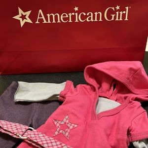 American Girl Doll Star Hoodie Set with Plaid Accent. EUC